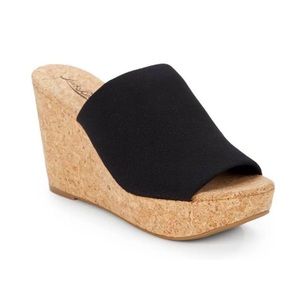 Lucky Marilynn Black Platform Wedge Sandal